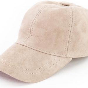 Unisex Genuine Suede Leather Baseball Cap - 100% Suede Leather Baseball Cap for Men and Women with Adjustable Back Strap