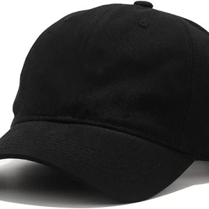Baseball Cap Adjustable Low Profile for Women Men Black