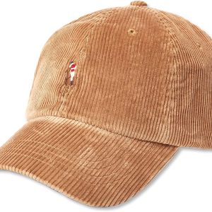 Men's Corduroy Cotton Baseball Dad Hat Cap (Beige)