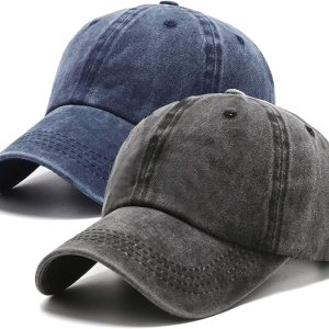 2 Packs Vintage Washed Distressed Baseball Cap Golf Dad Hat for Men Women